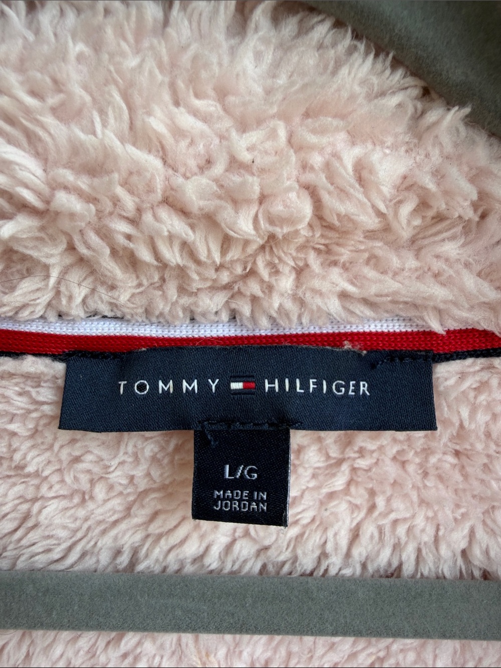 Tommy Hilfiger Blush Pink Teddy Cozy Sherpa Quarter Zip Pullover Size Large - Picture 2 of 8